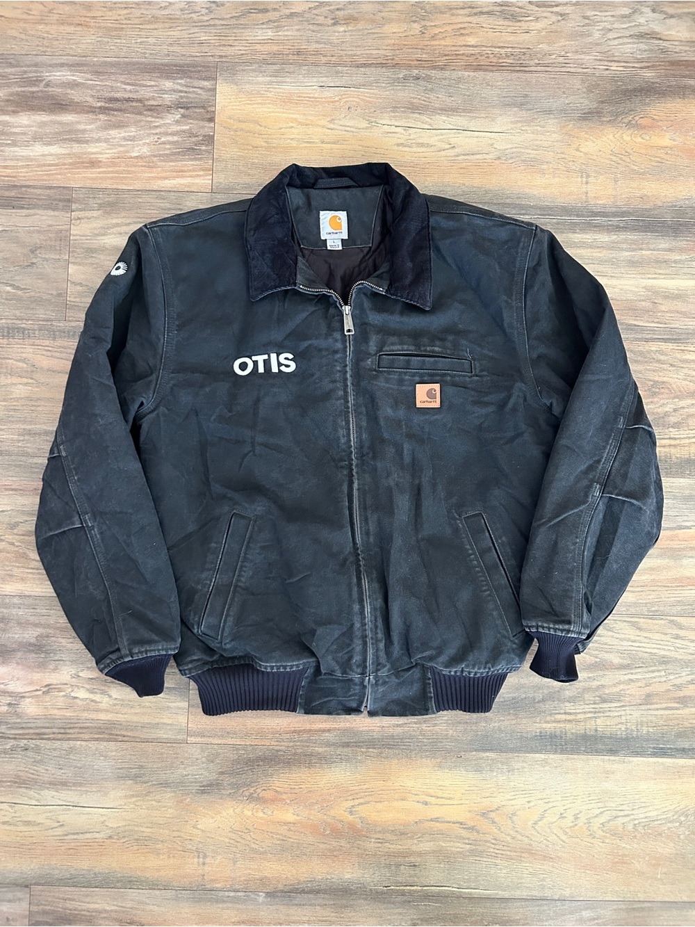Carhartt Bankston Canvas Lined Bomber Jacket Black Large